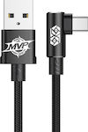 Baseus MVP Angle (90°) / Braided USB 2.0 Cable USB-C male - USB-A male 20W Black 2m (CATMVP-B01)