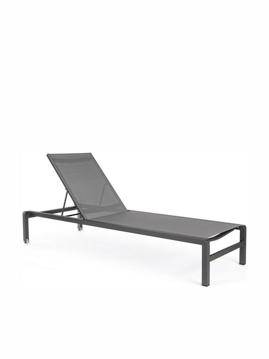 Deckchair Aluminum Konnor Charcoal 4pcs 195x78x88.7cm.