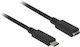 DeLock USB 3.1 Video Cable USB-C Male - USB-C Female 60W PD Black 1.5m 85534