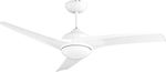 Lineme Gordon Ceiling Fan 130cm with Light and Remote Control White