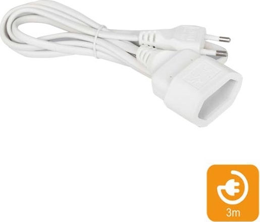 Com 3m 2x0.75mm Extension Cable Cord 2x0.75mm²/3m White