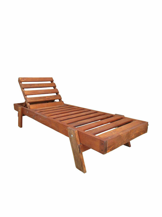 Deckchair Wooden Brown 200x67x35cm.