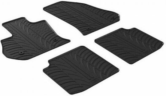 Lampa Set of Front and Rear Mats 4pcs Tray Type for Fiat 500L 2021+ Black