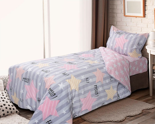 Beauty Home Set Pătură Pentru Copii Single Cu Față De Pernă Roz 160x240 cm