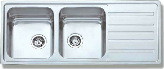 Gloria Finox 304 Cortina-II Nova 18-1804 Drop-In Sink Inox Satin W116xD50cm Silver