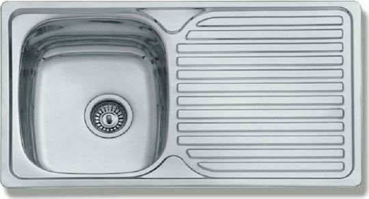 Gloria Lira Finox 304 Ένθετος Νεροχύτης Inox Σατινέ Μ86xΠ50cm Ασημί