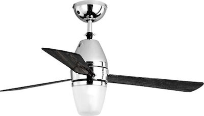 Lineme Trinity 02-00127 Ceiling Fan 110cm with Light and Remote Control Black