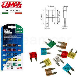 Lampa FUS-4 Automotive Micro ATM Fuses Set Set Siguranțe Auto Lamelare 10buc