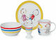 Karvounis Feeding Set made of Porcelain Multicolour 4pcs