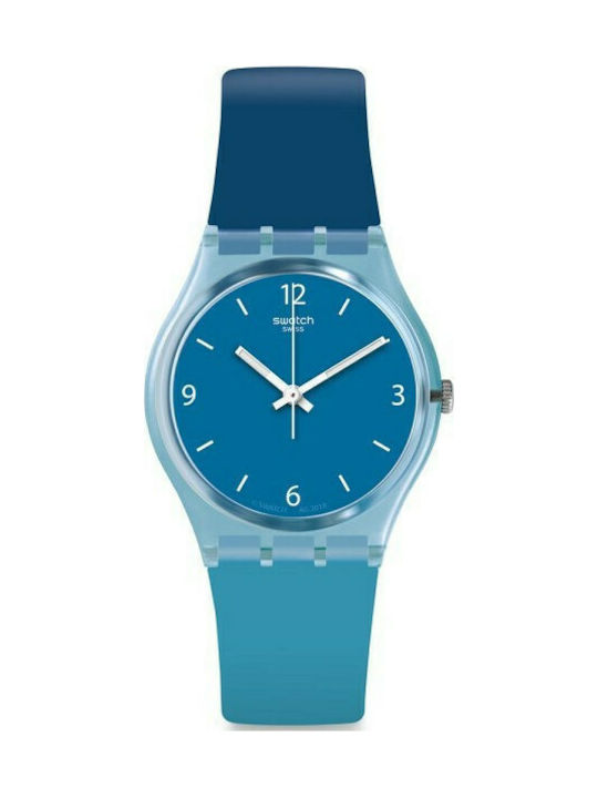 Swatch Gent Fraicheur Watch with Blue Rubber Strap