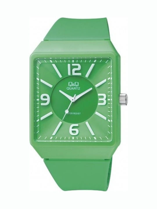 Q&Q Ceas de Damă cu Verde Curea din Cauciuc
