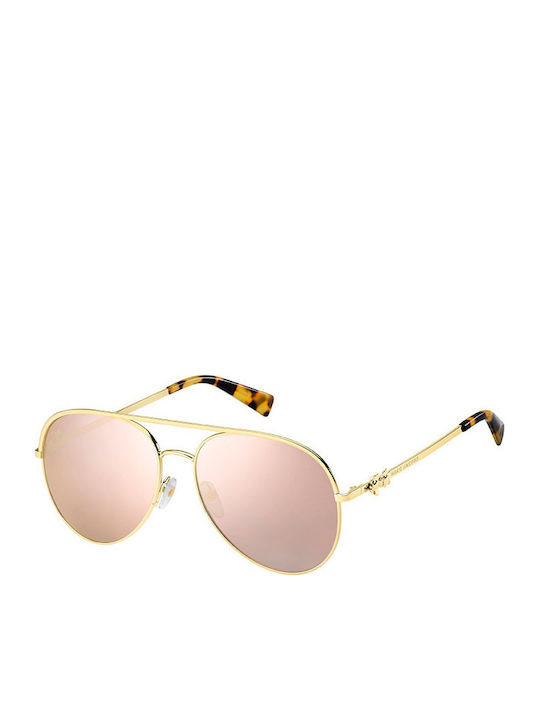 Marc Jacobs Daisy Women's Sunglasses with Gold Metal Frame and Pink Mirror Lens MARC 2/S J5G/0J