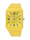 Q&Q Watch with Yellow Rubber Strap