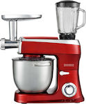 Royalty Line RL-PKM-2100BG Stand Mixer 2100W with Stainless Mixing Bowl 7.5lt Red