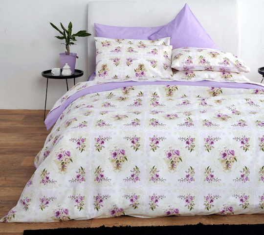 SB Home Сет Чаршафи 240x265см. Fleur Лилав 4бр