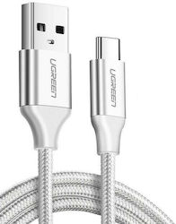 Ugreen Braided USB 2.0 Cable USB-C male - USB-A male Λευκό 2m (60133)