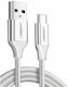 Ugreen US288 Braided USB 2.0 Cable USB-C male - USB-A Λευκό 2m 60133