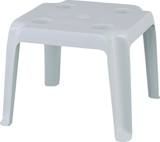Auxiliary Outdoor Free Standing Plastic Table White 44x44x38cm