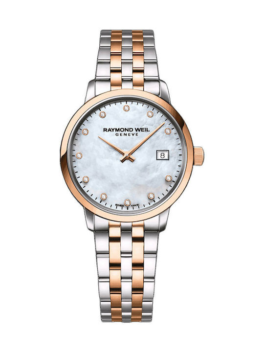 Raymond Weil Γυναικείο Ρολόι 29mm Μπαταρίας με Μεταλλικό Μπρασελέ