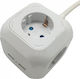 V-TAC Πολύπριζο 4 Θέσεων με 2 USB-A και Καλώδιο 1.4m