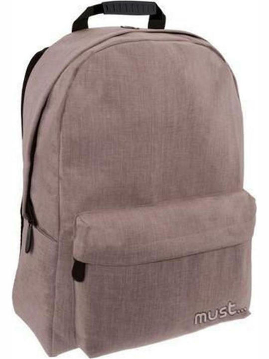 Must Monochrome Jean Brown School Bag Backpack Junior High-High School in Brown color