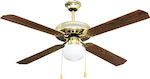 Lineme Ceiling Fan 132cm with Light Brown