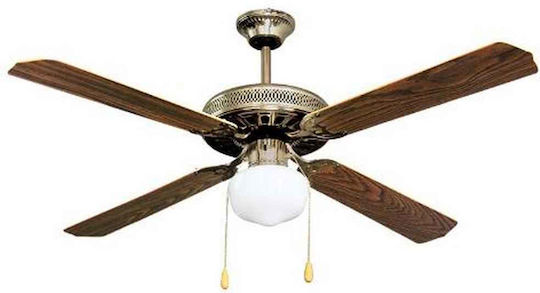 Lineme Deco Ceiling Fan 132cm with Light Fixture Bronze/Wood
