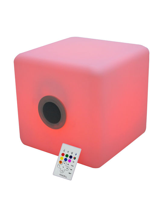 Ibiza Sound Cube Bluetooth Διακοσμητικό Φωτιστικό με Φωτισμό RGB Party Light LED με Τηλεχειριστήριο σε Κόκκινο Χρώμα