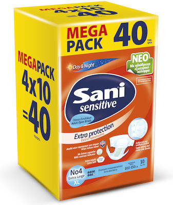 Sani Sensitive Think & Absorbent Incontinence Diapers XLarge 4x10pcs