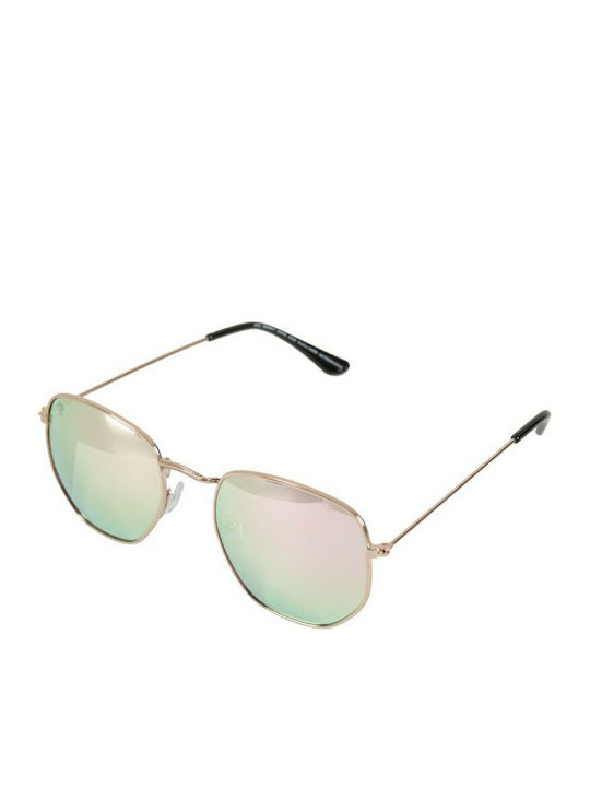 Chpo Sunglasses with Gold Metal Frame and Pink Mirror Lens 16132DB