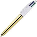 Bic 4 Colours Shine Pen Ballpoint 1mm with Multicolour Ink Gold