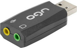 uGo Εξωτερική USB Κάρτα Ήχου 5.1 σε Μπλε χρώμα UKD-1085