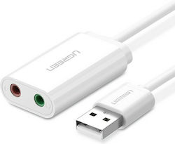 Ugreen US205 External USB 2.0 Sound Card White