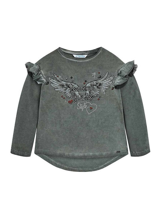 Mayoral Kids Blouse Long Sleeve Gray