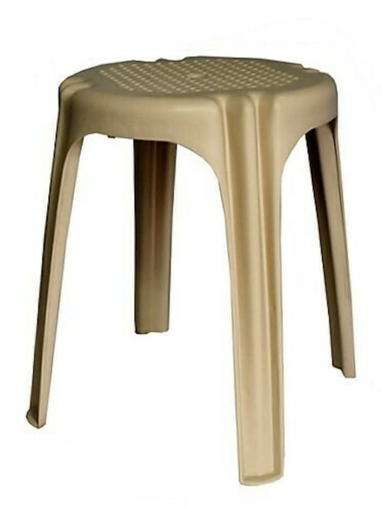 Plastic Stool Outdoor 85.050 Μπεζ 1pcs 32x32x42cm