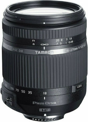 Tamron Crop Фотообектив AF 18-270mm f/3.5-6.3 Di II VC PZD Стандартно увеличение за Канон EF Монтаж Черен