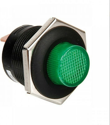 Lampa Buton Claxon Auto 12V-24V Universal Verde