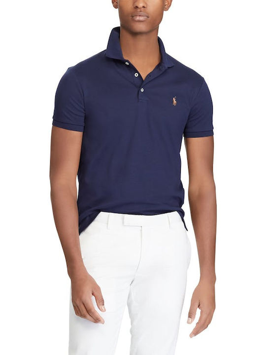 Polo Herrenbluse Kurzarm Marineblau