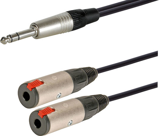 Prostage Cable 6.3mm male - 2x 6.3mm female 1m (Y-TRF-01)