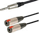 Prostage Kabel 6,3mm Stecker - 6,3mm Buchse 3m Schwarz (Y-TRF-03)
