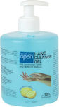 Open Cosmetics Mild Antiseptic Hand Gel Desinfektionsmittel Gel für Hände mit Pumpe 500ml Zitrone