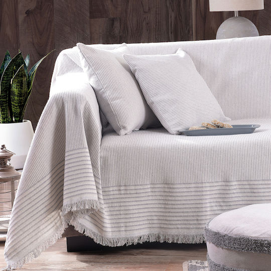Rythmos Franic Sesselüberwurf Zweiseiten Jacquard 160x180cm 01 Beige