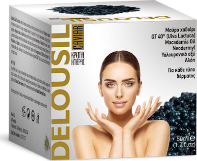 Delousil Feuchtigkeitsspendend & Anti-Aging Creme Gesicht Tag mit Hyaluronsäure & Kaviar 50ml