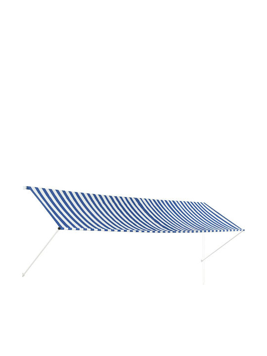 vidaXL Terrace Wall Tent Blue / White 4x1.5cm