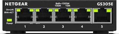 NetGear GS305E Managed L2 Switch with 5 Gigabit (1Gbps) Ethernet Ports