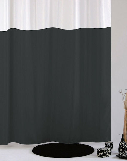 Import Hellas Dobblo Duschvorhang Stoff 240x200cm Grey-White 4674