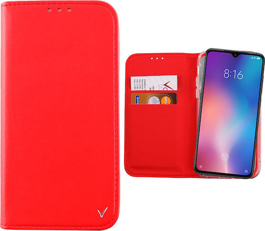 Volte-Tel Pocket Magnet Book Piele artificială Roșu (Xiaomi Mi 9)