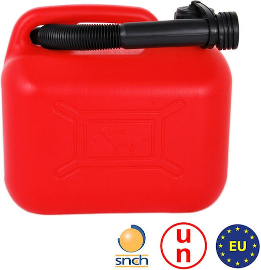 Autoline Double Position Fuel Can Plastic with Extension Tube 5lt Red