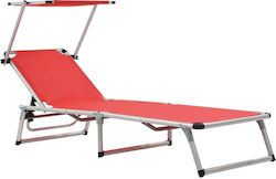 vidaXL vidaXL Beach Sunbed Red Foldable Aluminu...
