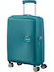 American Tourister Soundbox Spinner Expandable Cabin Travel Suitcase Hard Blue with 4 Wheels Height 55cm 88472-1457